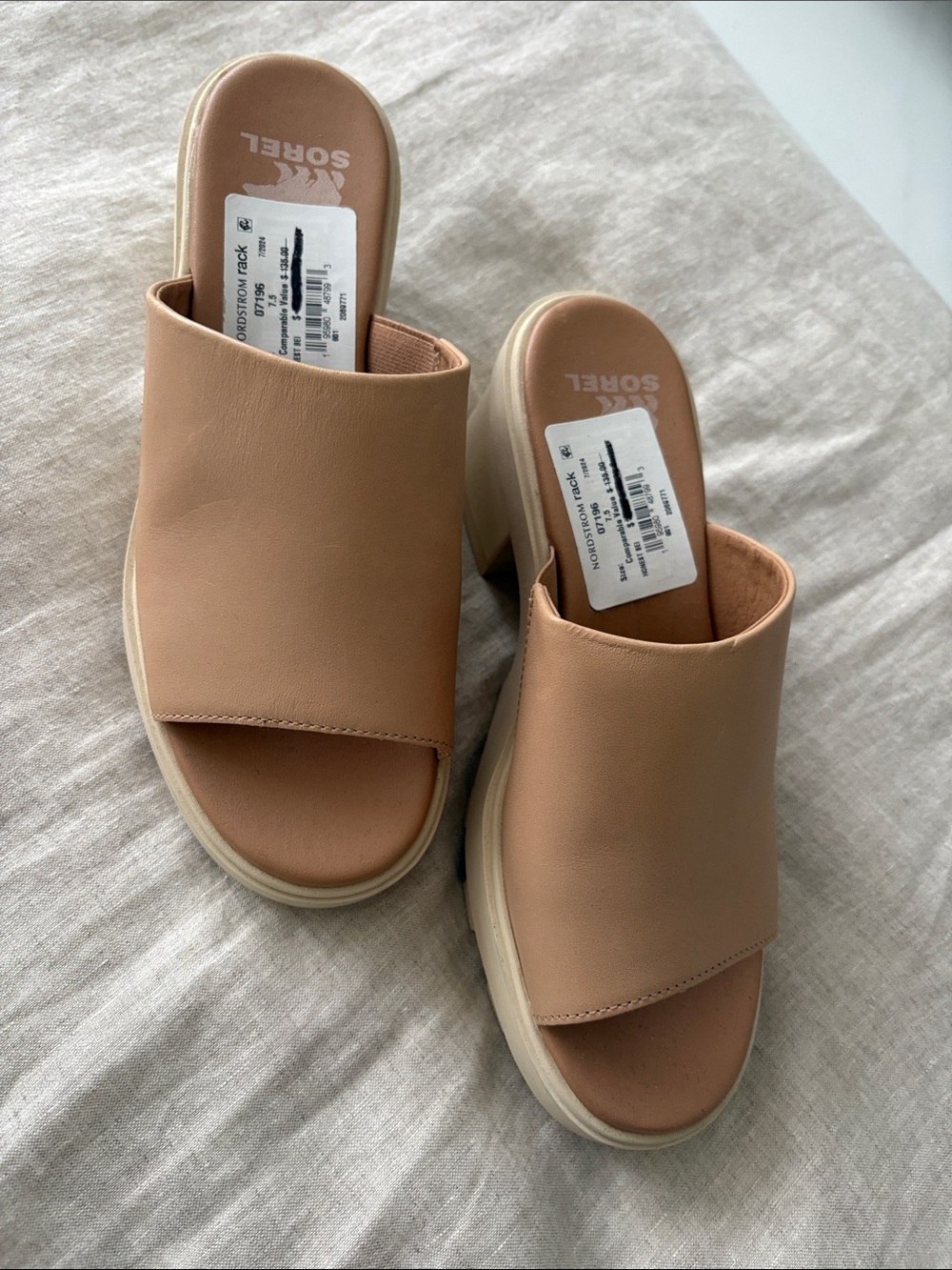Sorel Women's Tan Leather Slide Mules